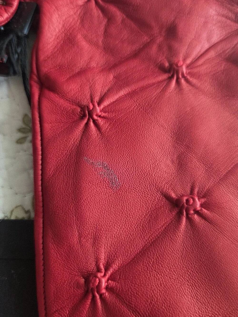 Italian Leather Cashmere Lined Red Quilted Leather Women's Gloves